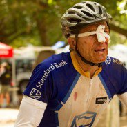 Jams Cullen in pain and strapped up continues on with stage 6. Photo by Greg Beadle/Cape Epic/SPORTZPICS