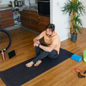 Man doing warmup exercises