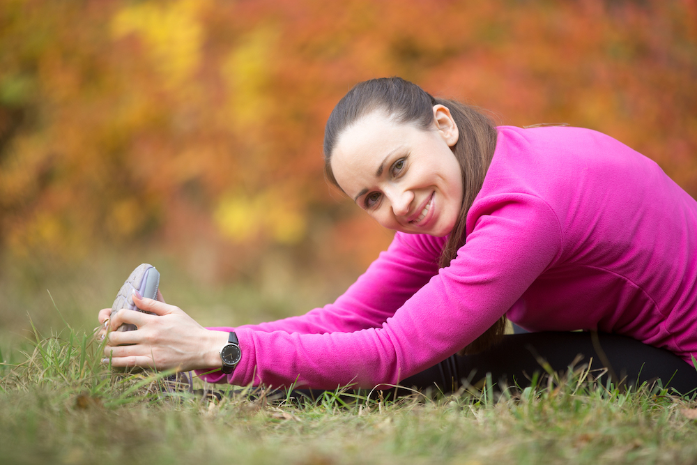 Autumn yoga: Seated Hamstring Stretch pose