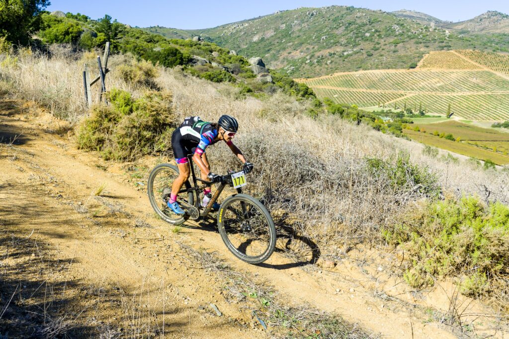 Yolande de Villiers was adjudged the 2021 South African XCM Champion, after the first woman across the finish line – Robyn de Groot – was disqualified for taking a wrong turn and missing a section of the route. Photo by Chris Hitchcock.