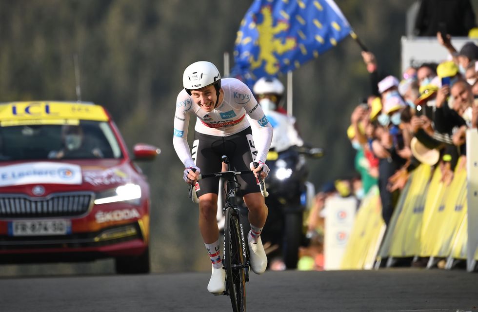 team-uae-emirates-rider-slovenias-tadej-pogacar-wearing-the-news-photo-1624983566