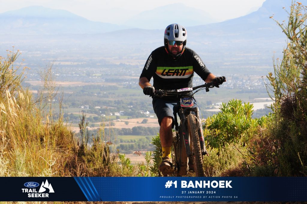 Bicycling contributor Calvin Fisher riding an e-bike at the Banhoek Trailseeker series