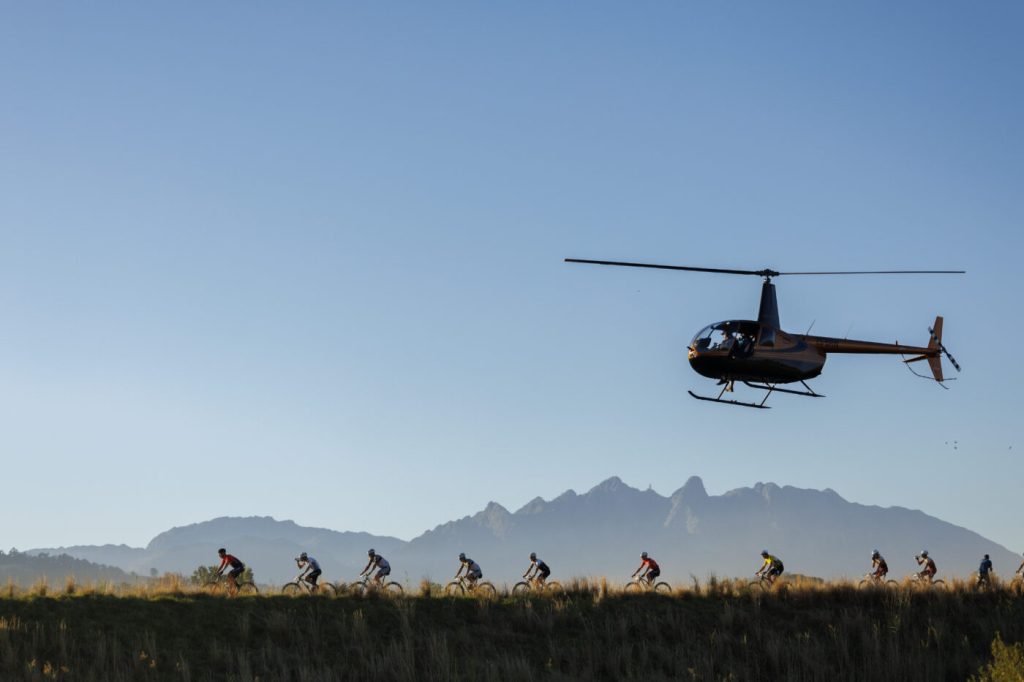 Riders during Stage 5 of the 2024 Absa Cape Epic Mountain Bike stage race from CPUT, Wellington to CPUT, Wellington, South Africa on 22 March 2024. 