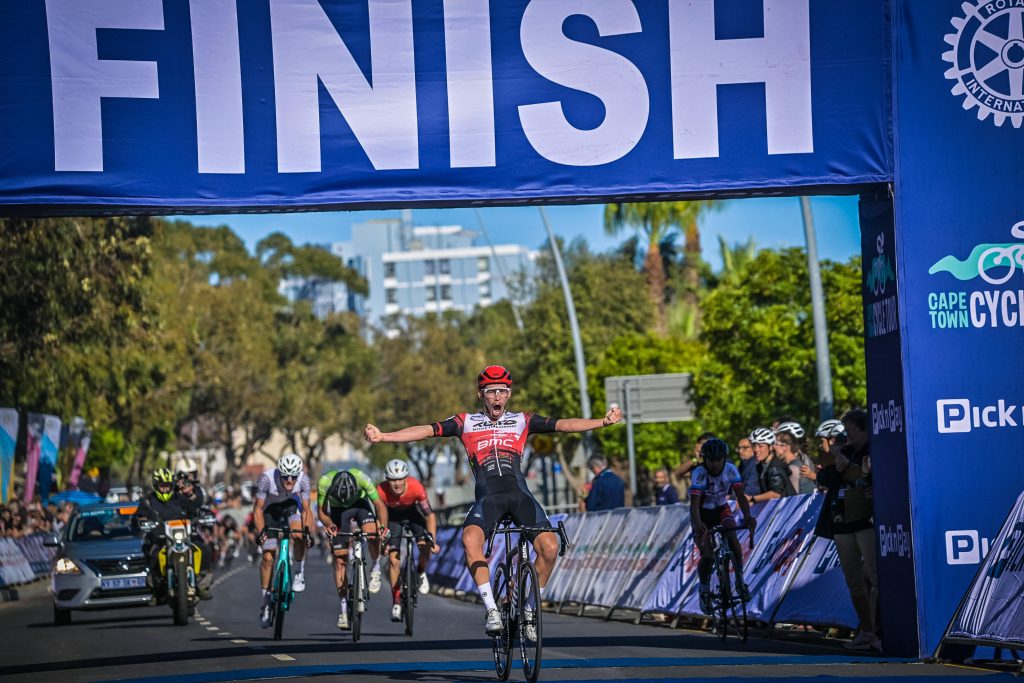 Chris Jooste: TufoBMC crossing the finish line of the 2023 Cape Town Cycle Tour