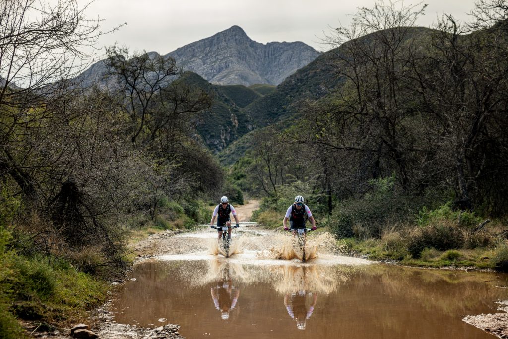 The 63 water crossings on the 227 kilometre long route varied in depth from barely covering the road to over knee deep. Photo by Llewellyn Lloyd / Reblex Photography.