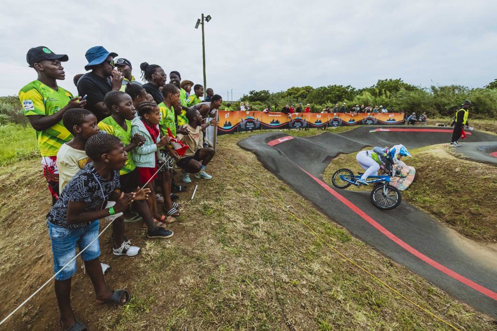 Spectators watching the action of the 2024 UCI Pump Track World Championships