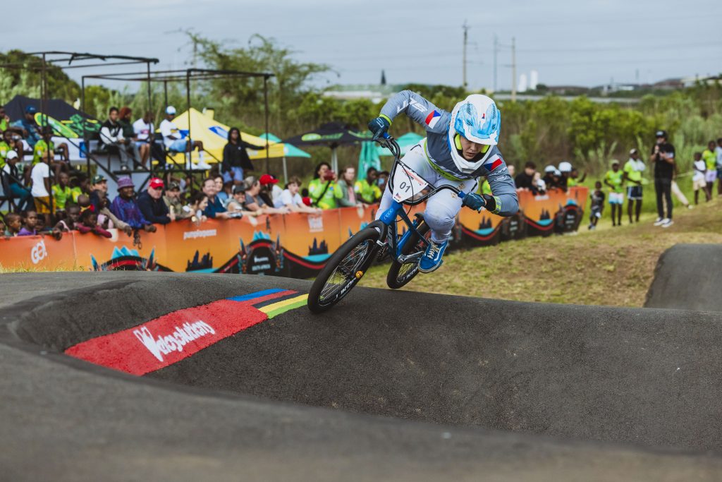 Sabina Košárková on her way to winning the gold medal in the women’s UCI Pump Track World Championships