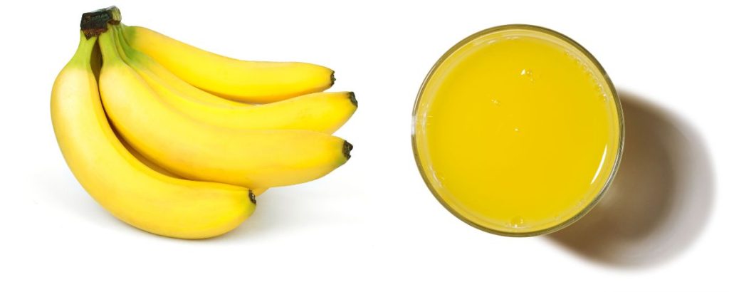 bananas and juice
