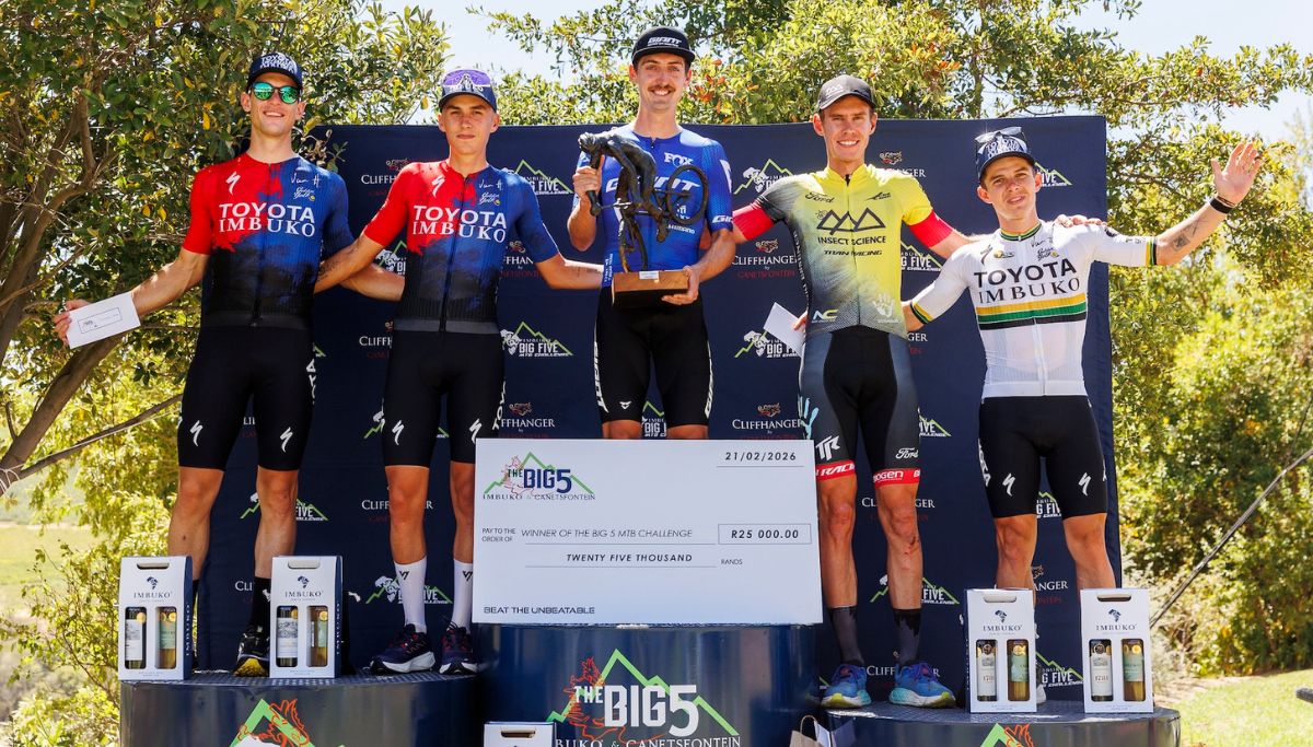 The Men's Podium at the Big 5 MTB Challenge