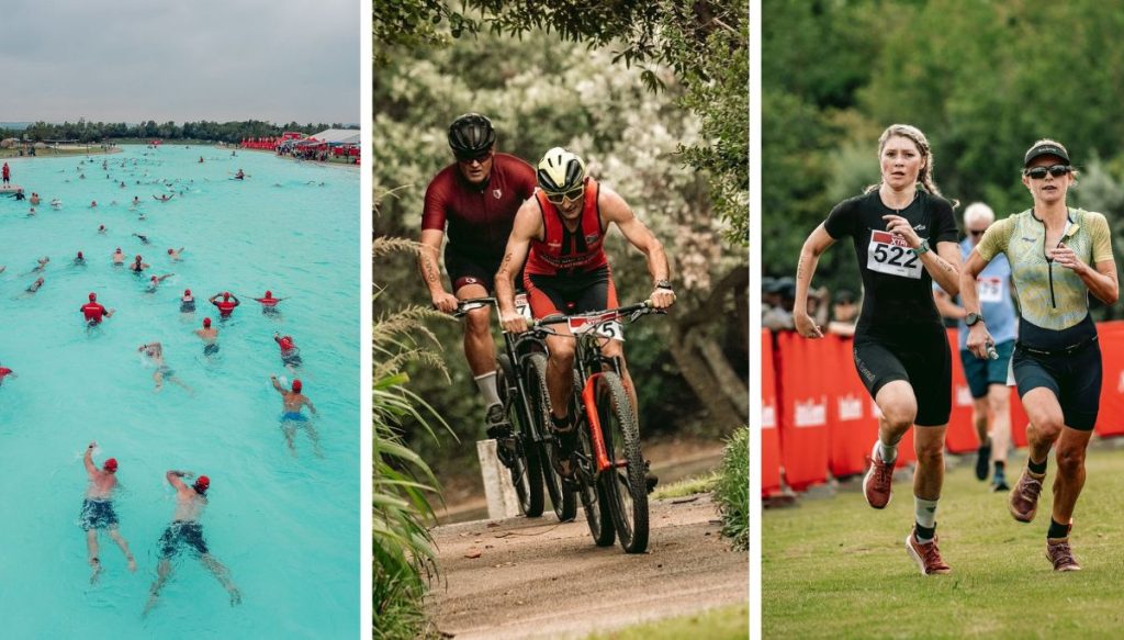 Swimmers, cyclists and runners during the 2026 Auto&General Xtri