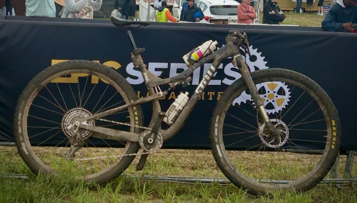Felix Stehli's bike that won Stage 3 of the 2026 Absa Cape Epic, sporting 32-inch wheels.