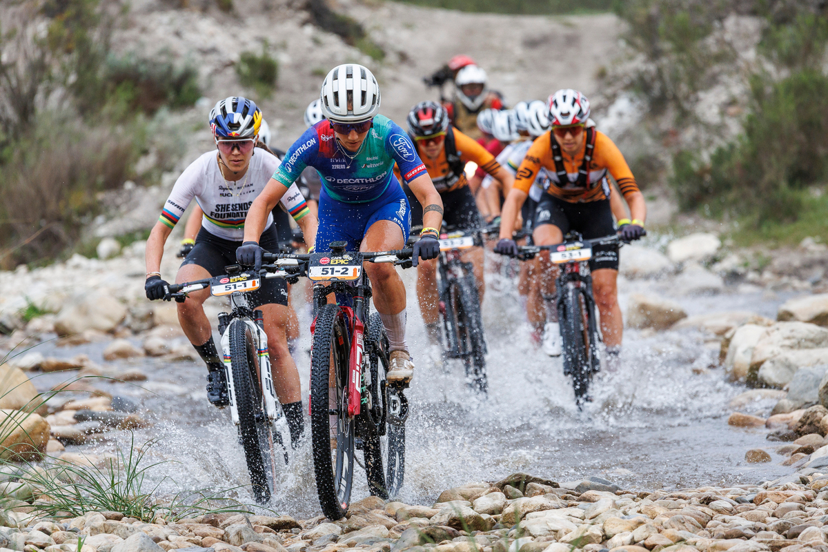 Riders during stage 4 of the 2026 Absa Cape Epic stage race from Greyton to Greyton on the19th of March 2026.. 
