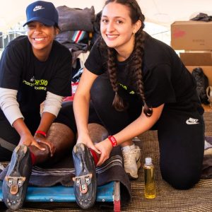 Physios attending to a patient at the Cape Town Cycle Tour