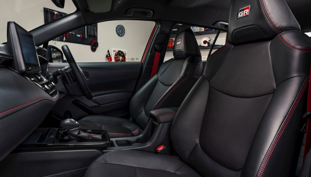 The interior of the Toyota Corolla GR-S