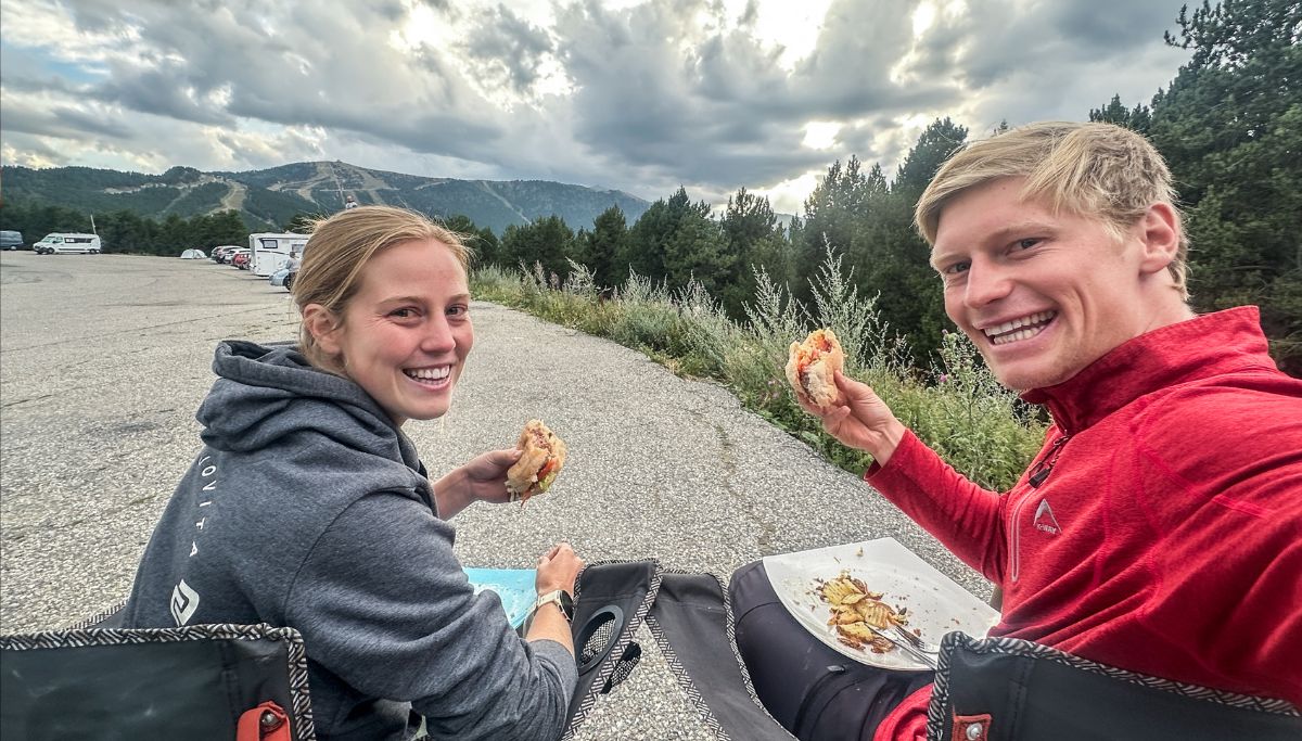 Dinner at the bike park in Andorra