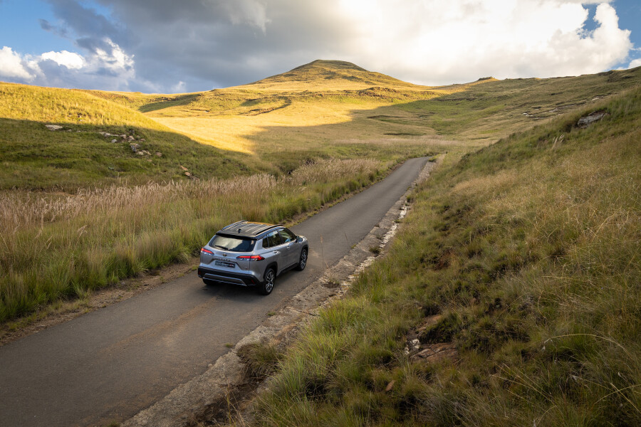 The Toyota Corolla GR-S on the road