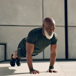 A man doing a push up