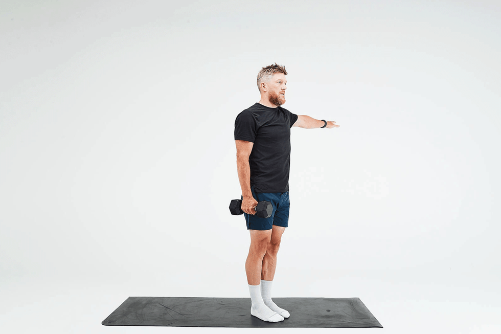 A reverse lunge - one of the moves in this full-body workout